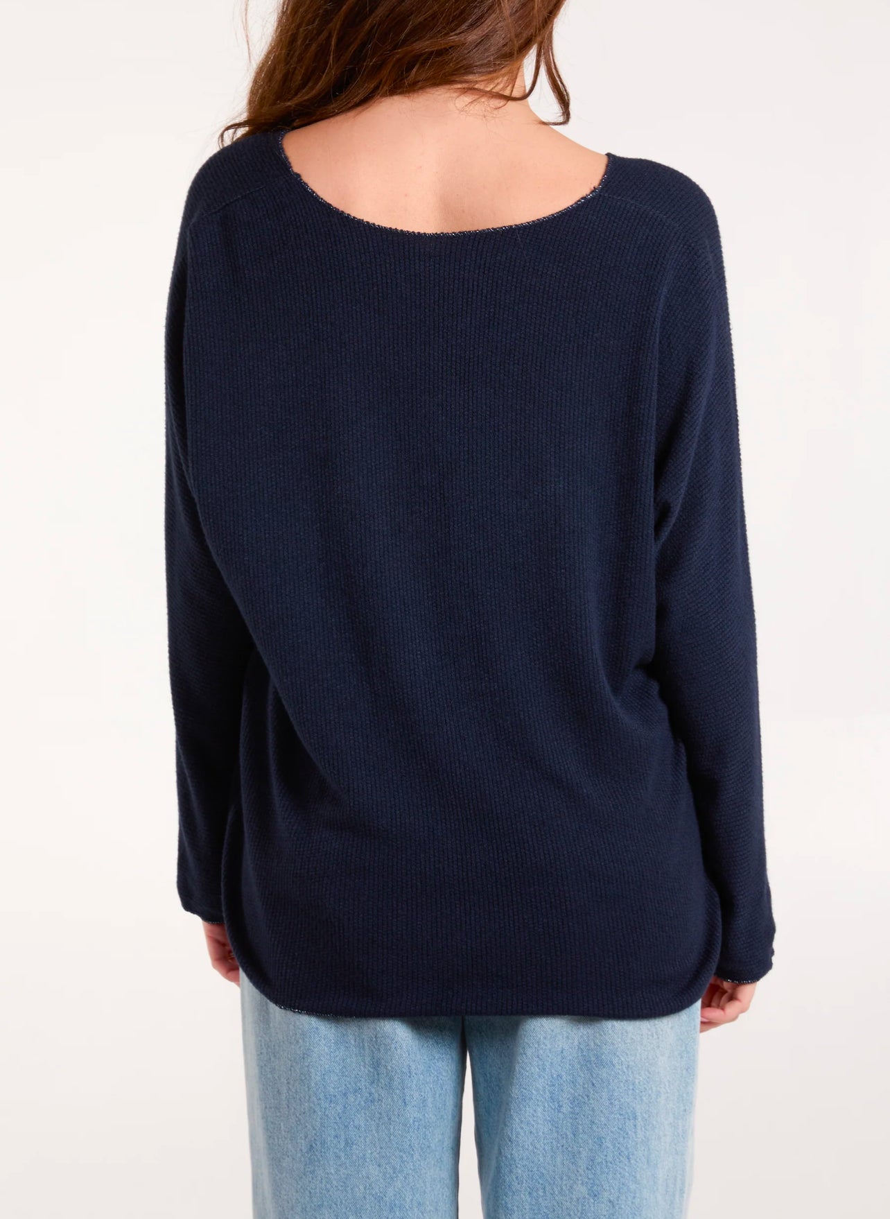 Lurex trim jumper