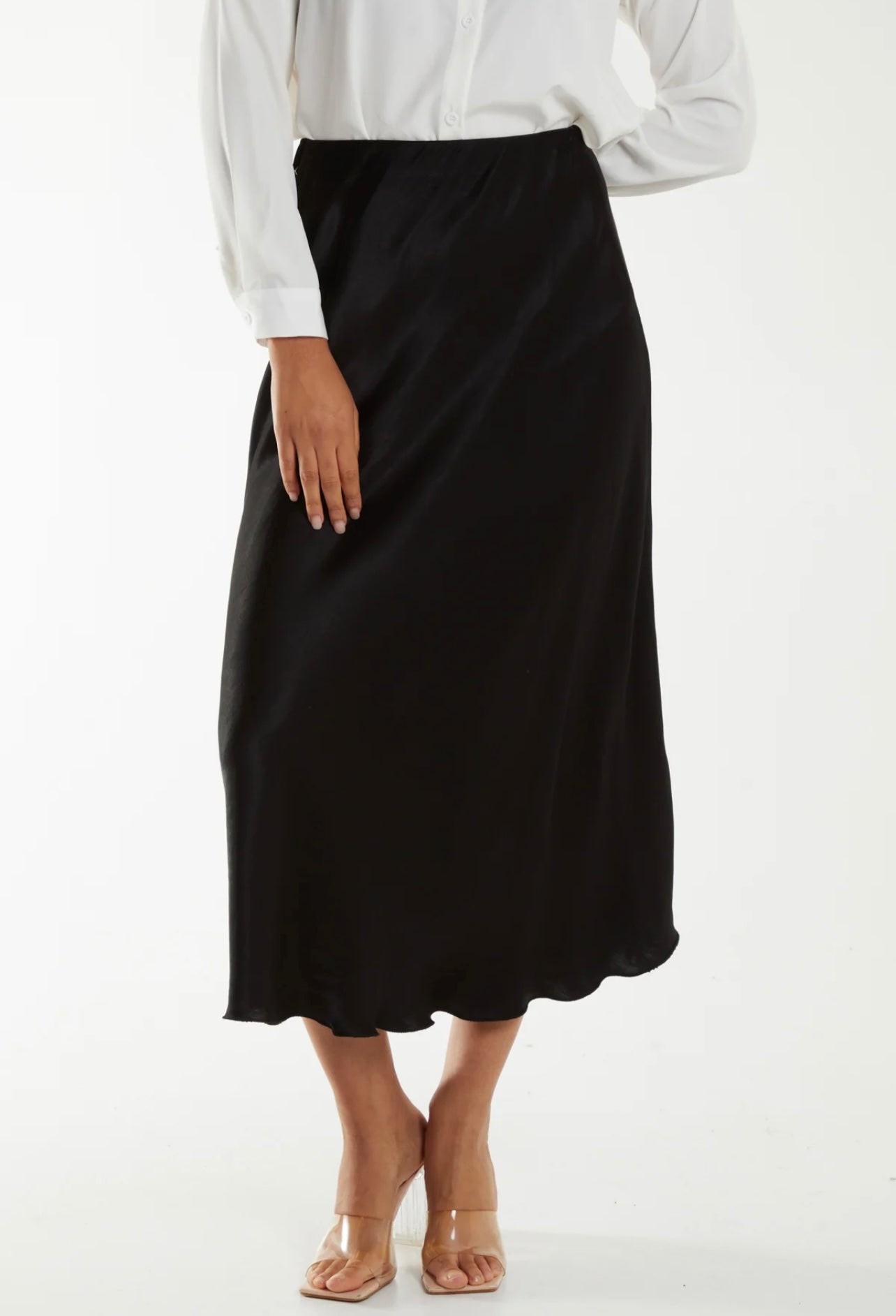 Satin Midi Skirt