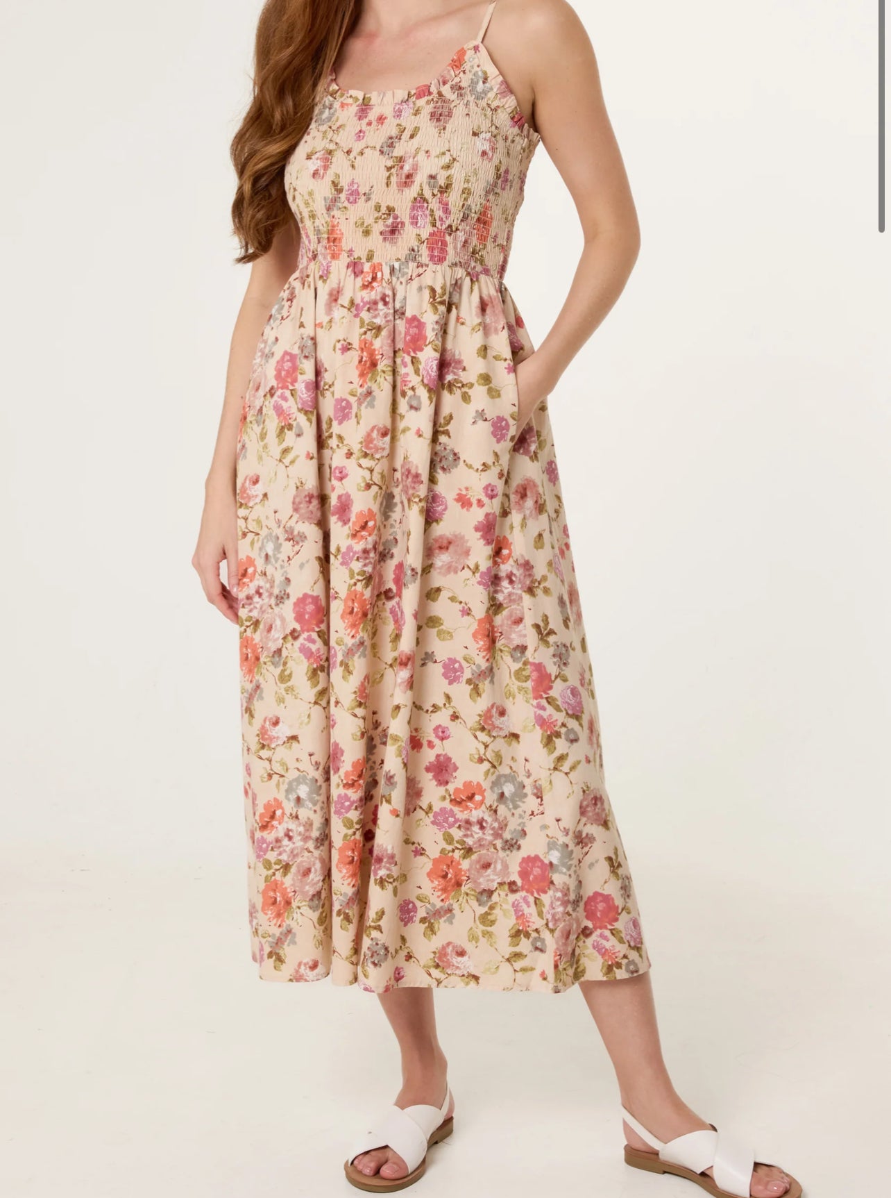 Floral Strappy Midi Dress