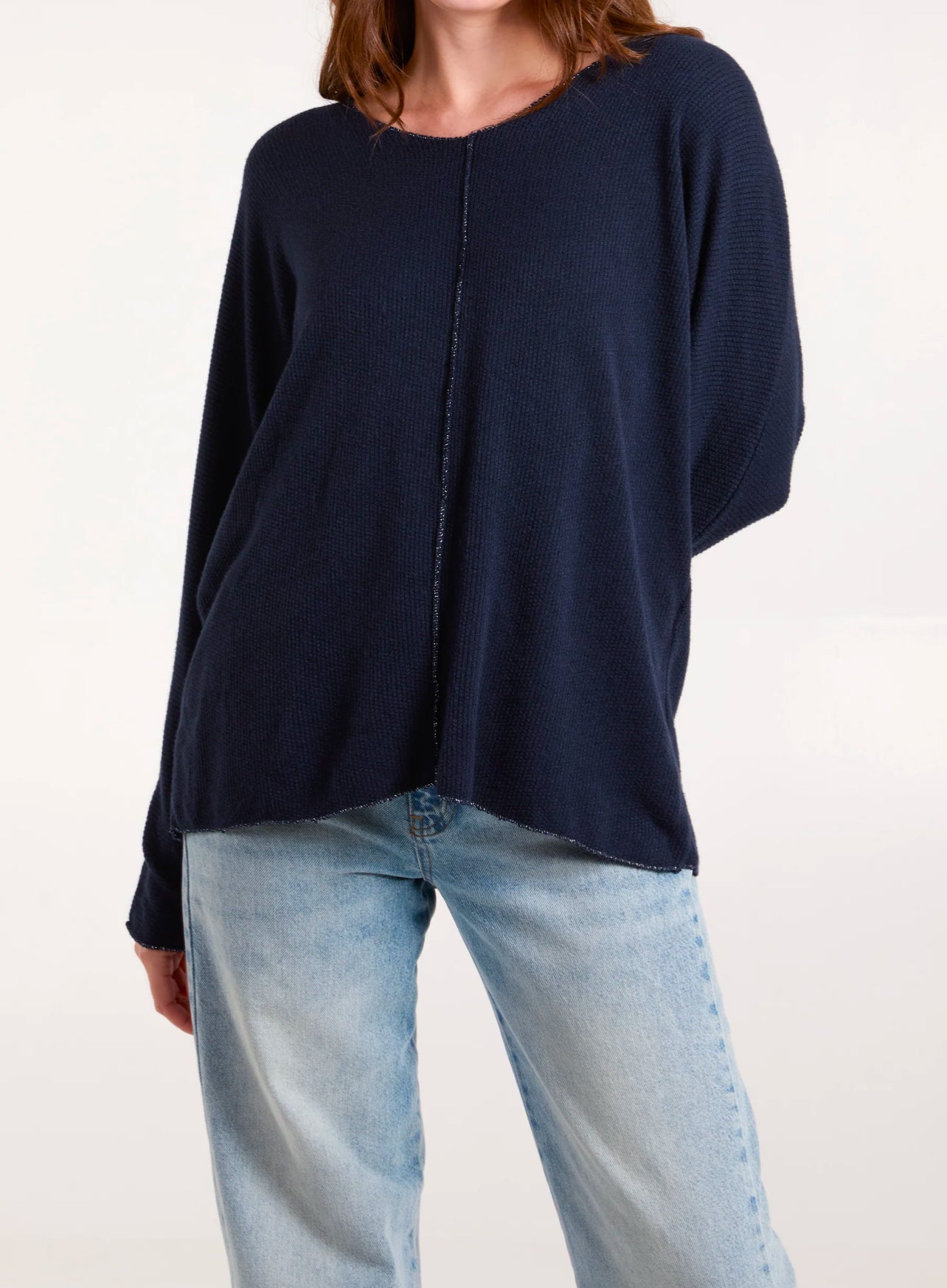 Lurex trim jumper