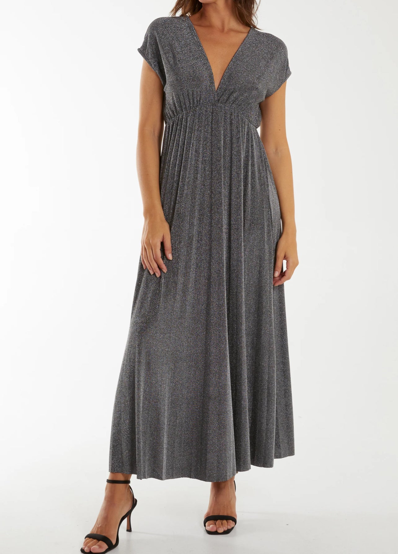 Metallic V-Neck Dress