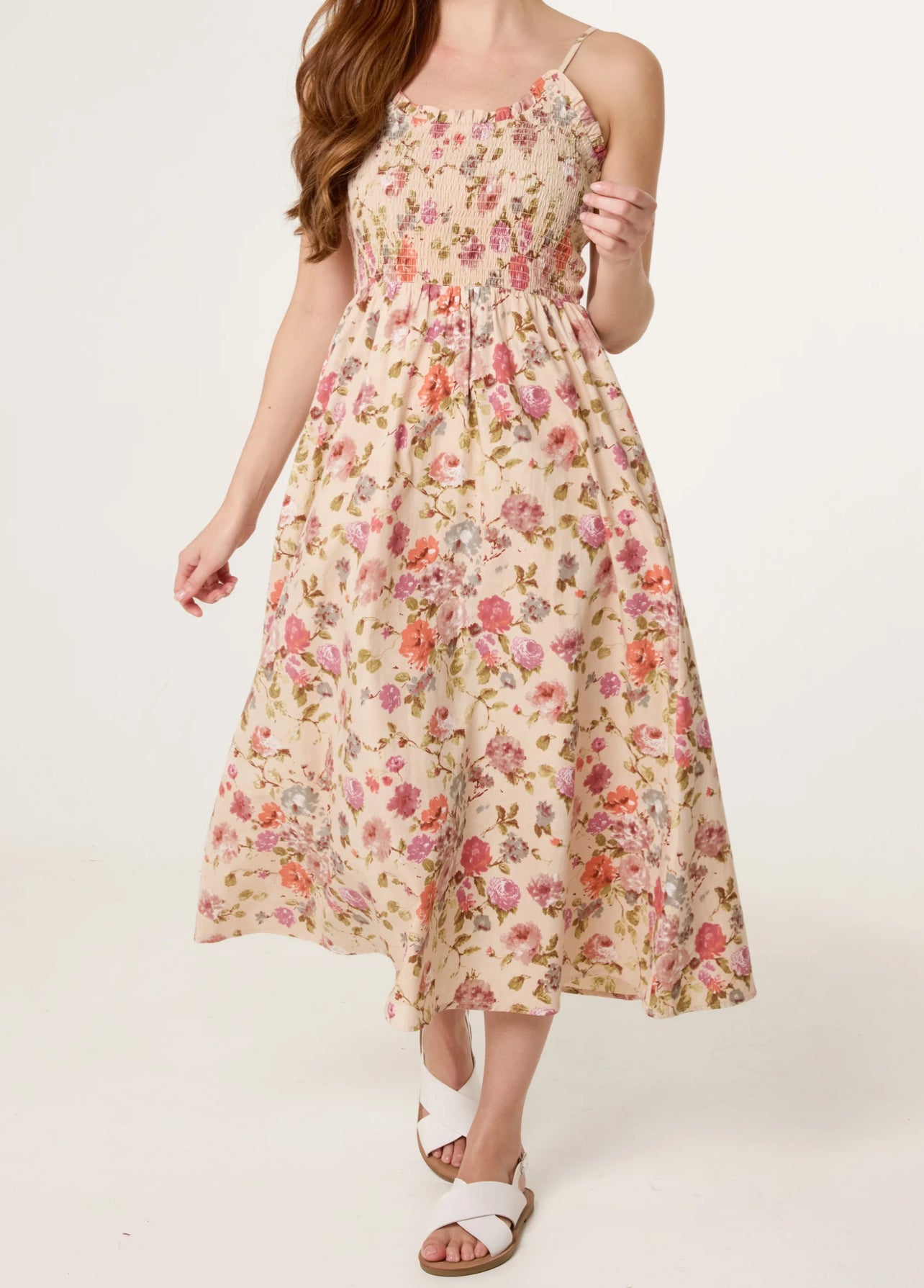 Floral Strappy Midi Dress