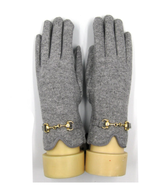 Gold Chain Cashmere Blend Winter Glove