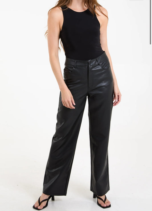 Faux leather trousers