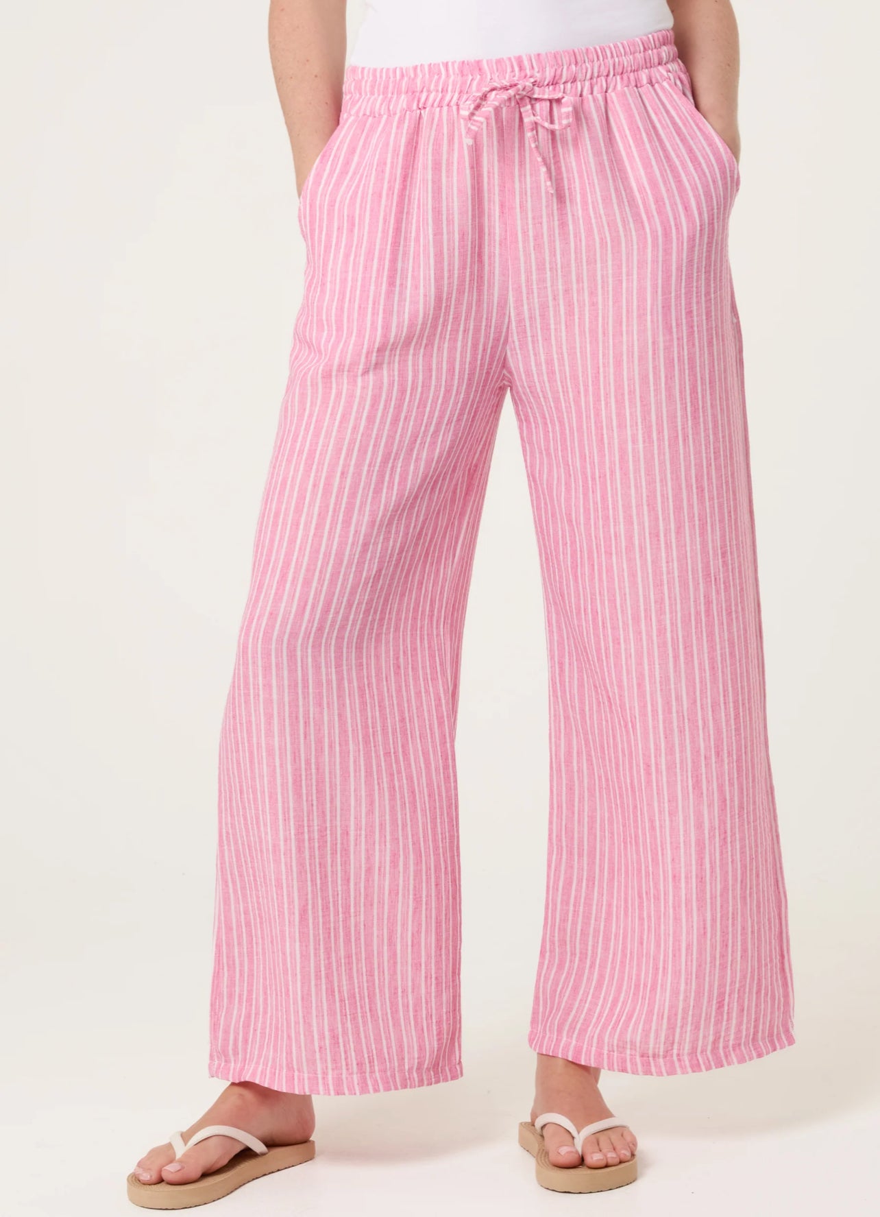 Cotton Blend Stripe Trousers