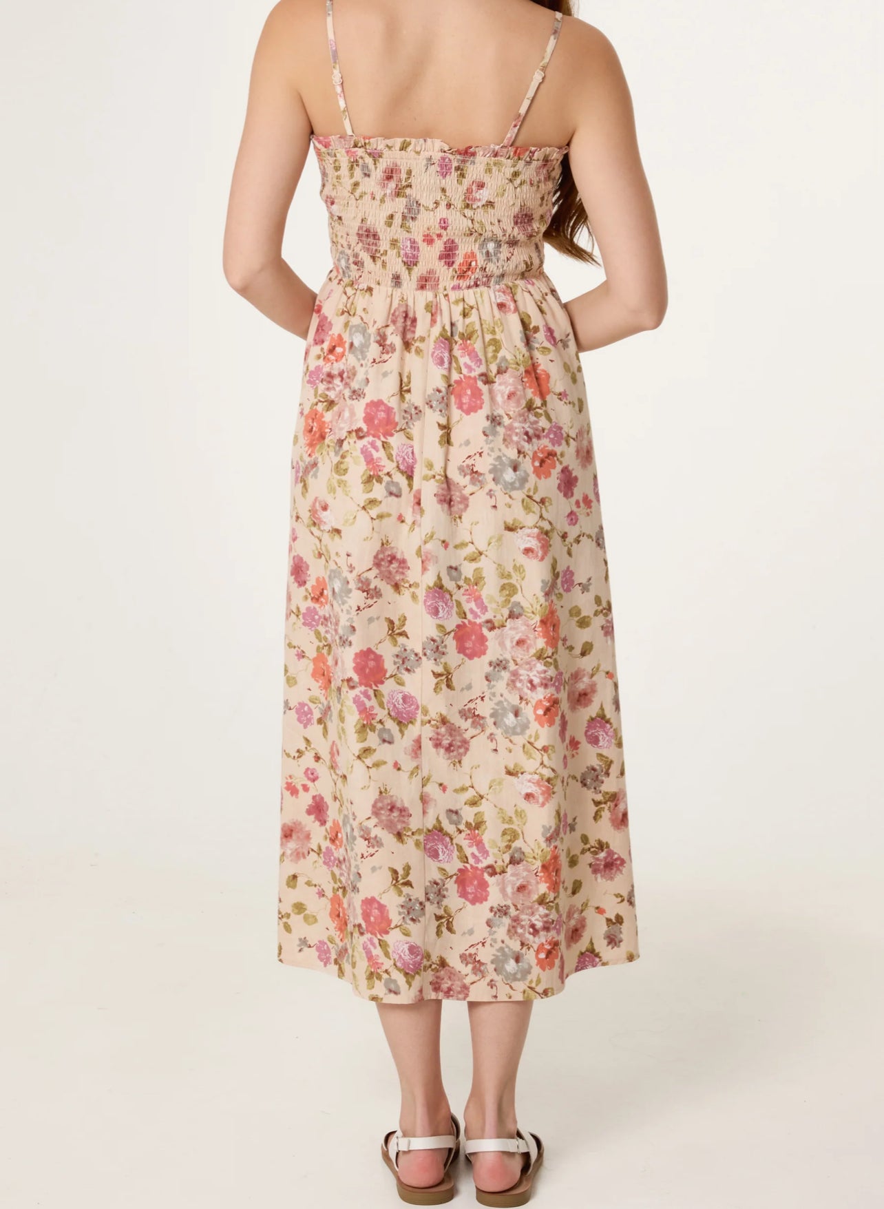Floral Strappy Midi Dress