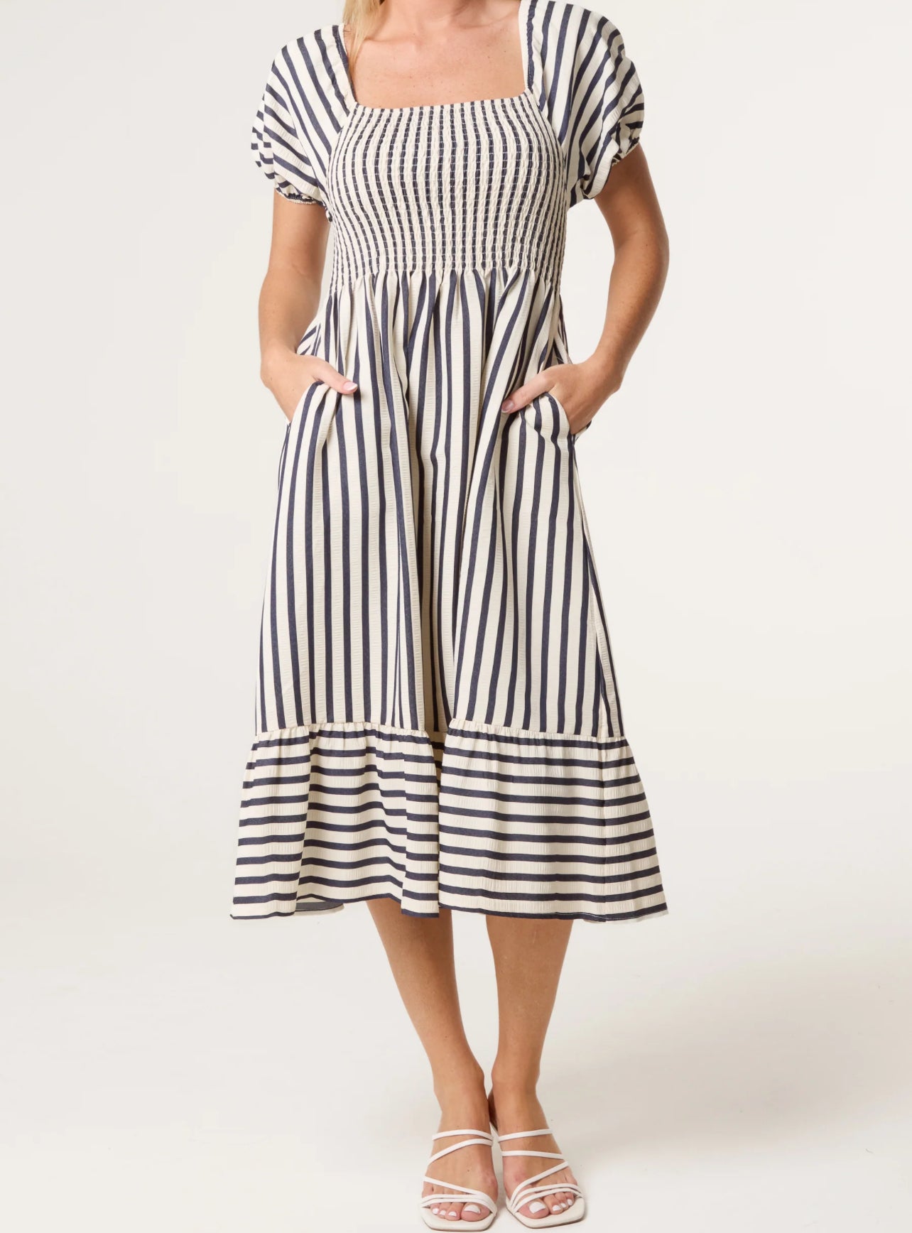 Puff Sleeve Midi Dress
