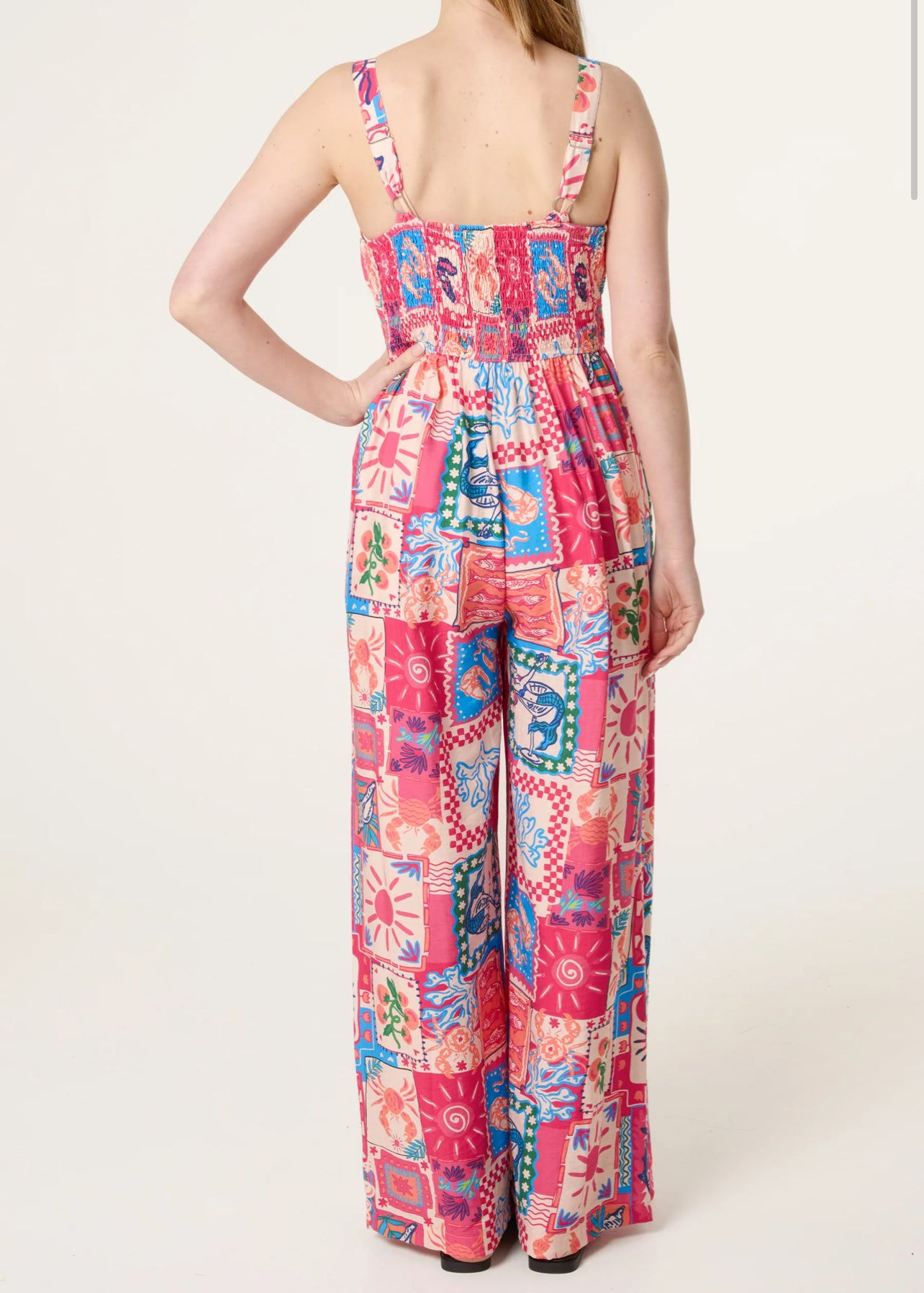 Patchwork Tie Jumpsuit