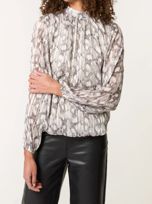 Snake Print Diamante Blouse