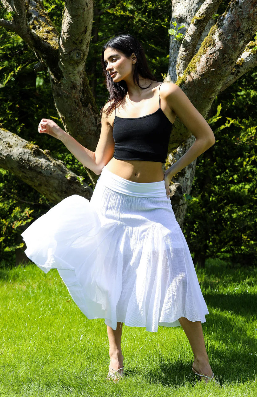 Cotton Midi Skirt