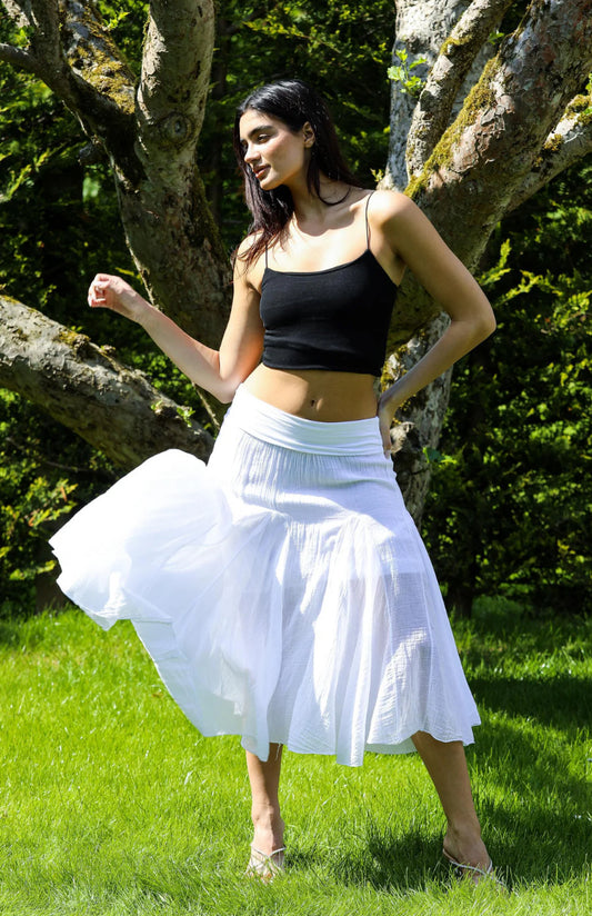 Cotton Midi Skirt