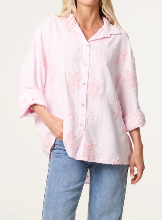 Embroidery Flower Shirt