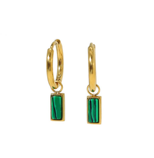 Malachite pendant earring