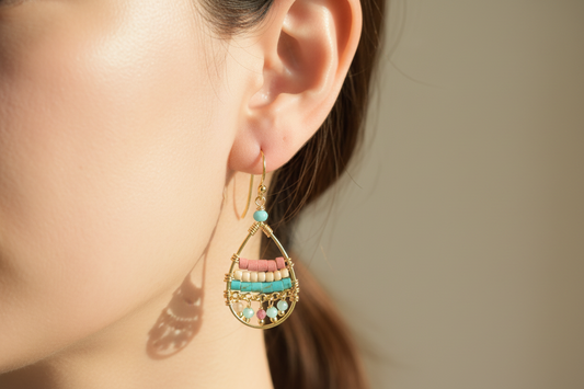 Gemstone Aztec Earrings