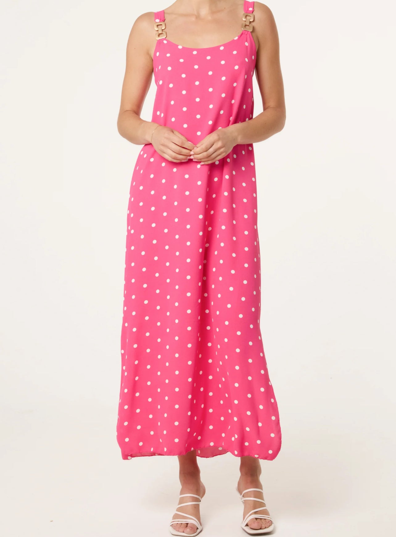 Chain Strap Polka Dot Dress