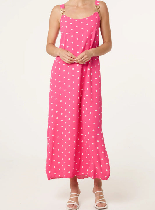 Chain Strap Polka Dot Dress