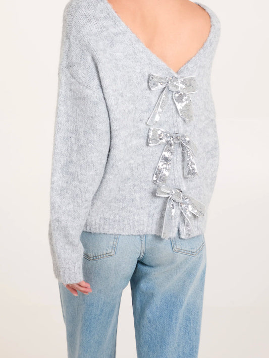 Sequin Bow Back Jumper