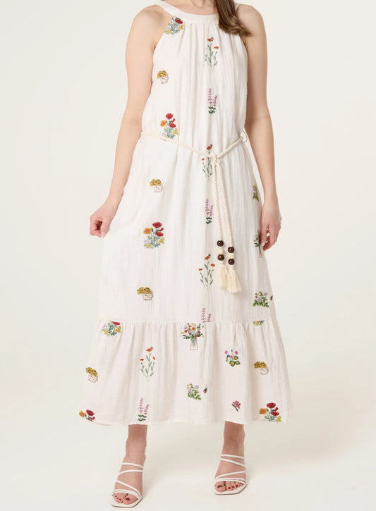 Floral embroidery Dress