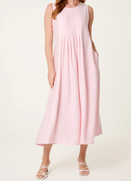 Plain Round Neck Midi Dress