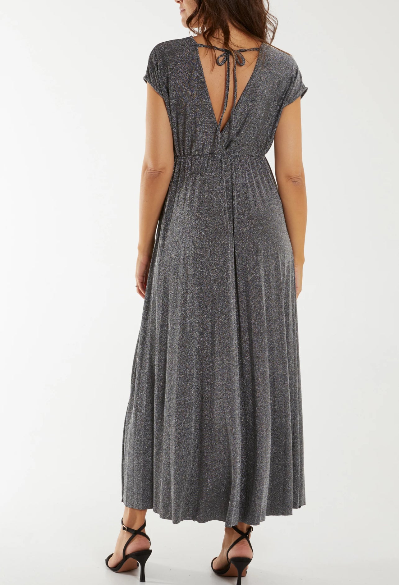 Metallic V-Neck Dress