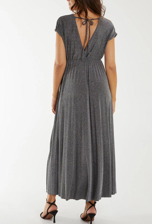 Metallic V-Neck Dress