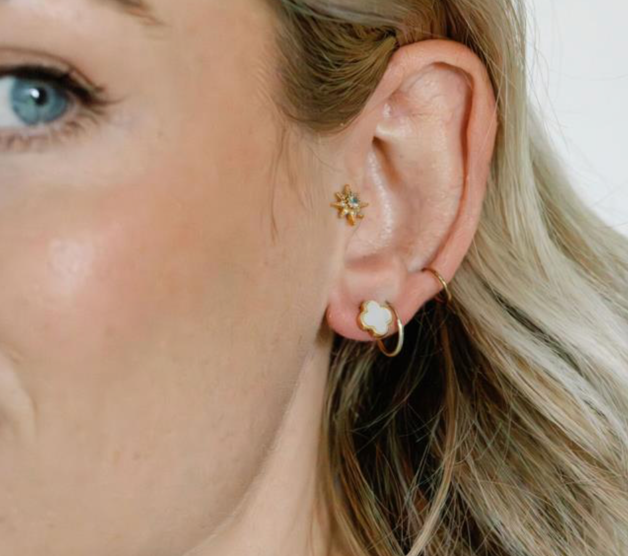 Dainty Clover Stud Earrings