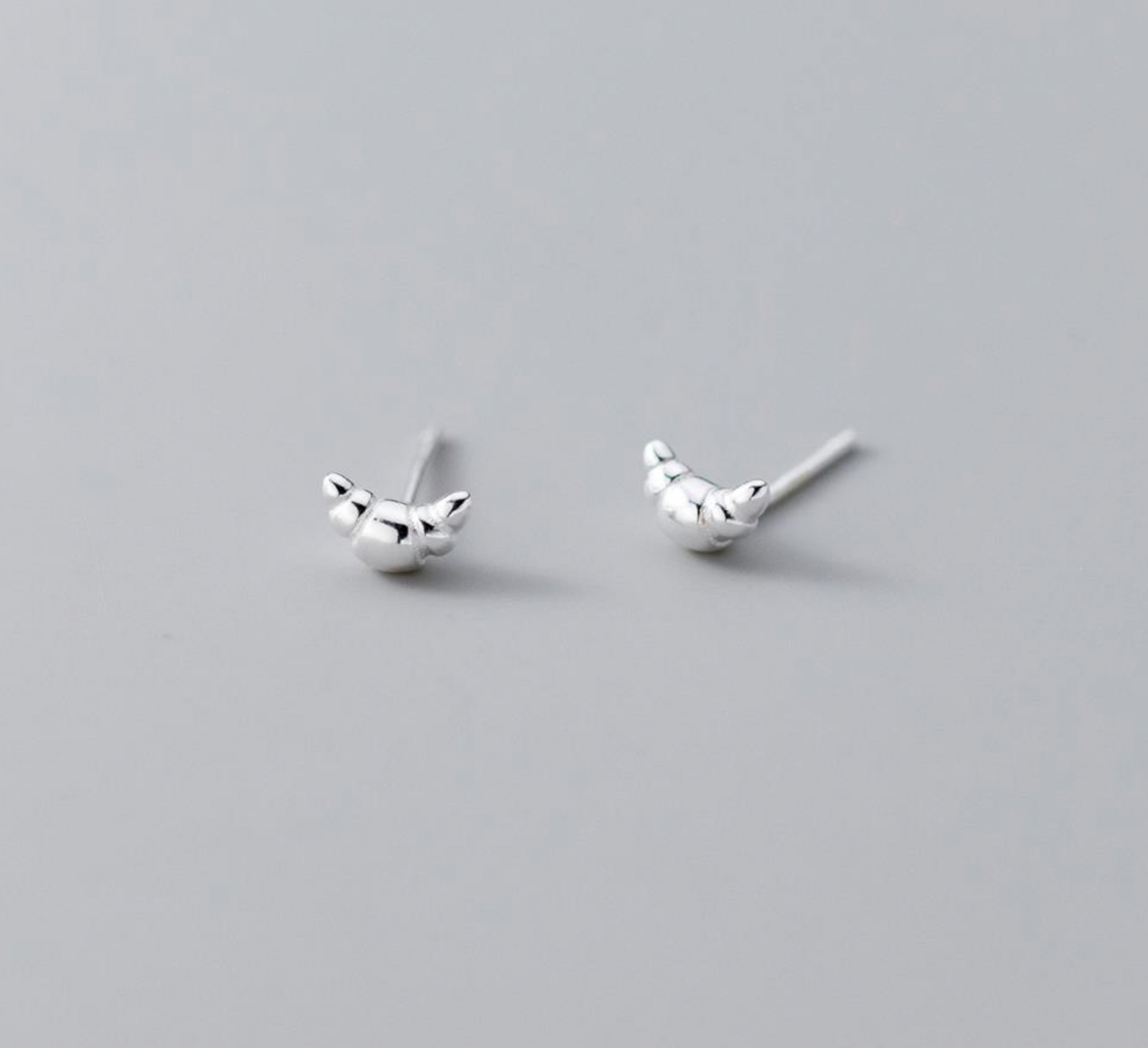 Sterling silver croissant studs