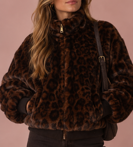 Leopard Faux Fur Jacket