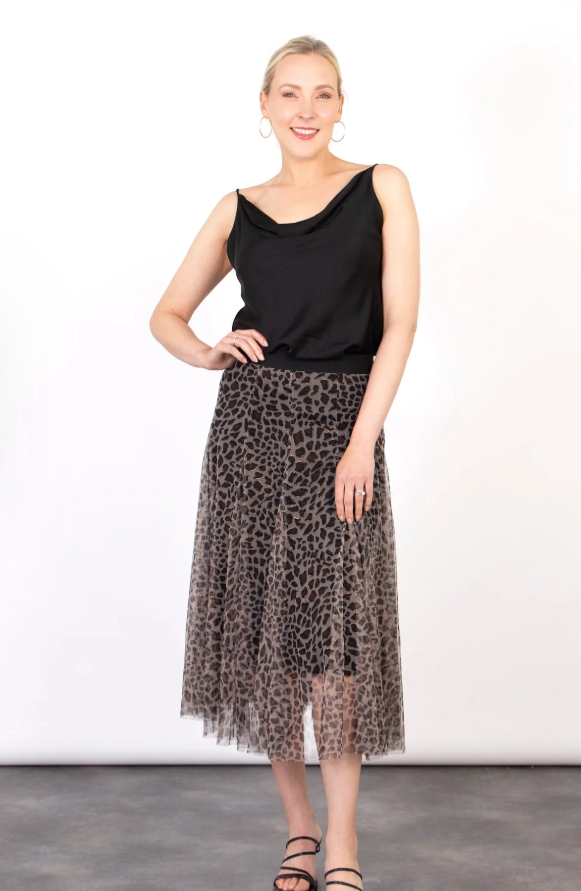 Tulle Swing Leopard Skirt