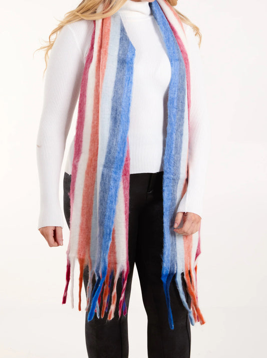 Stripe Fringed Scarf