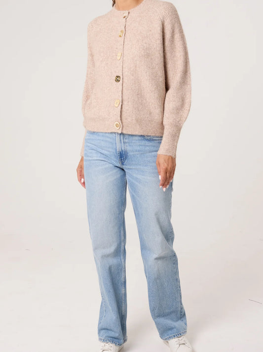 Print Button Knit Cardigan