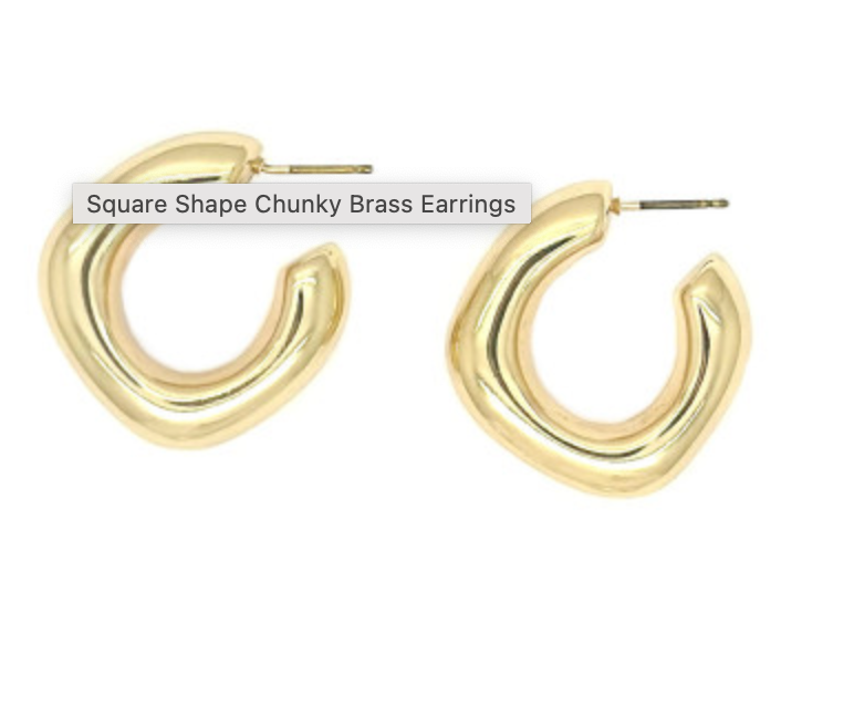 Square Shape Chunky Hoops