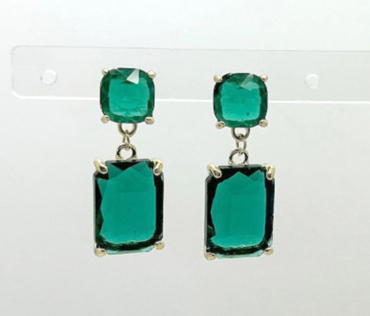 Square Glass Stone Earring