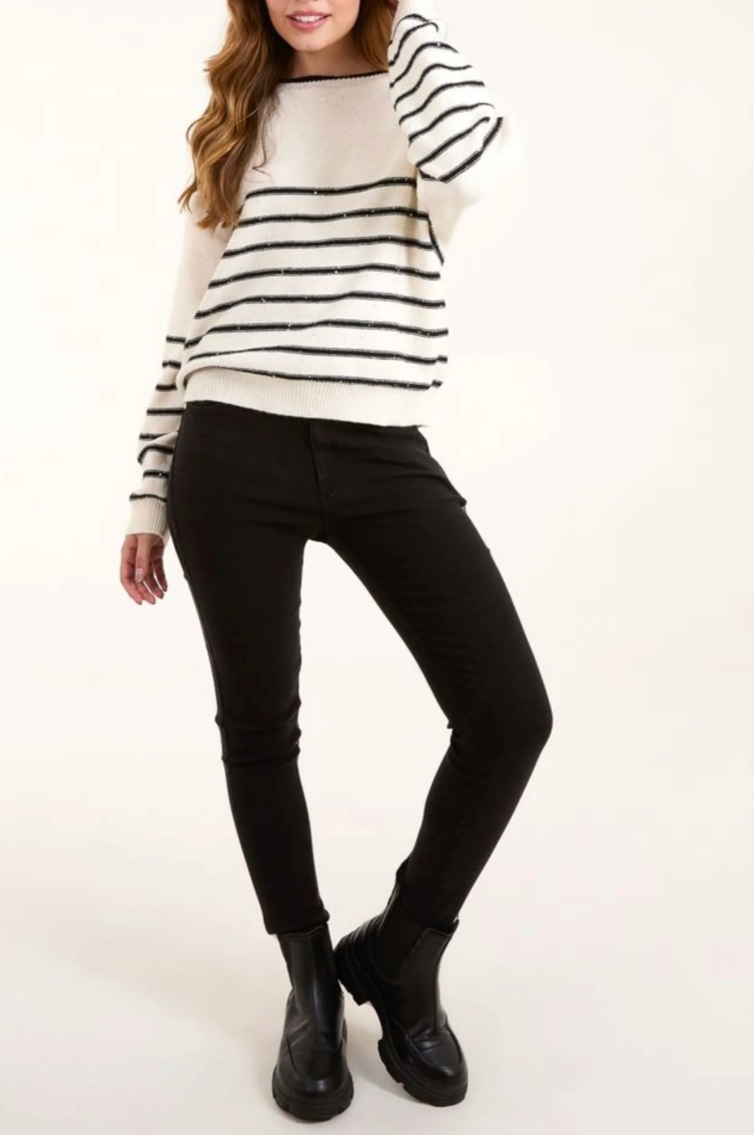 Stripes And Sequin Jumper