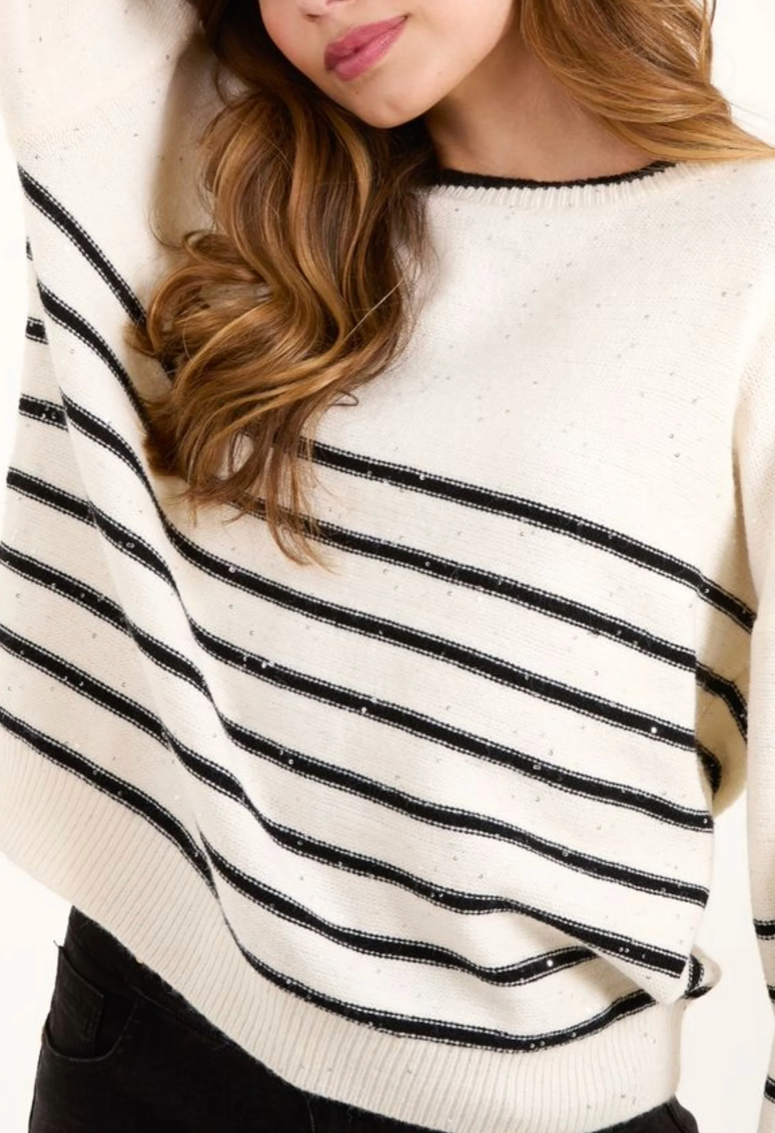 Stripes And Sequin Jumper