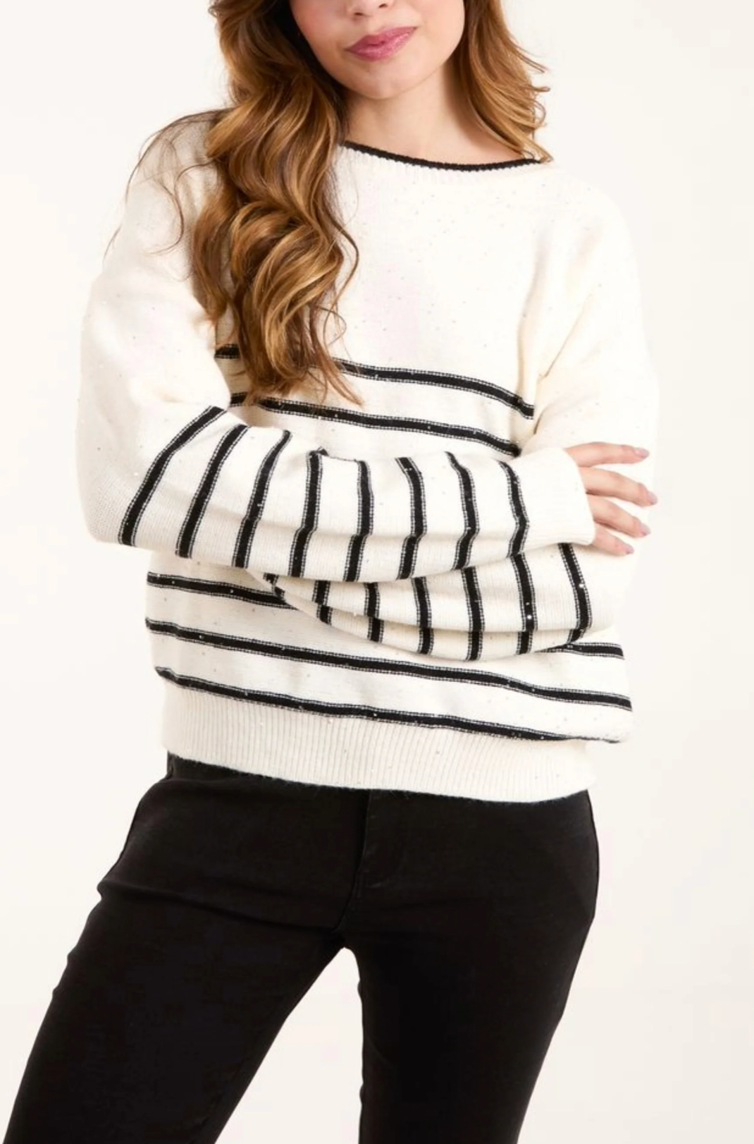 Stripes And Sequin Jumper