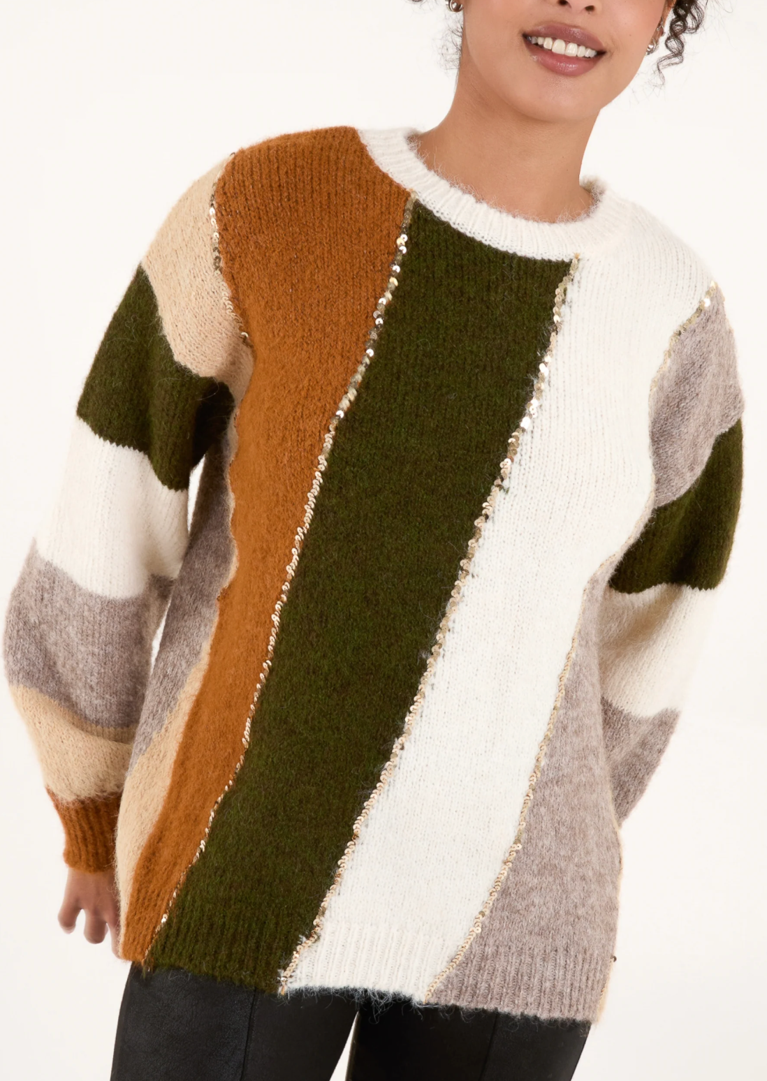 Multi Stripe Sequin Jumper