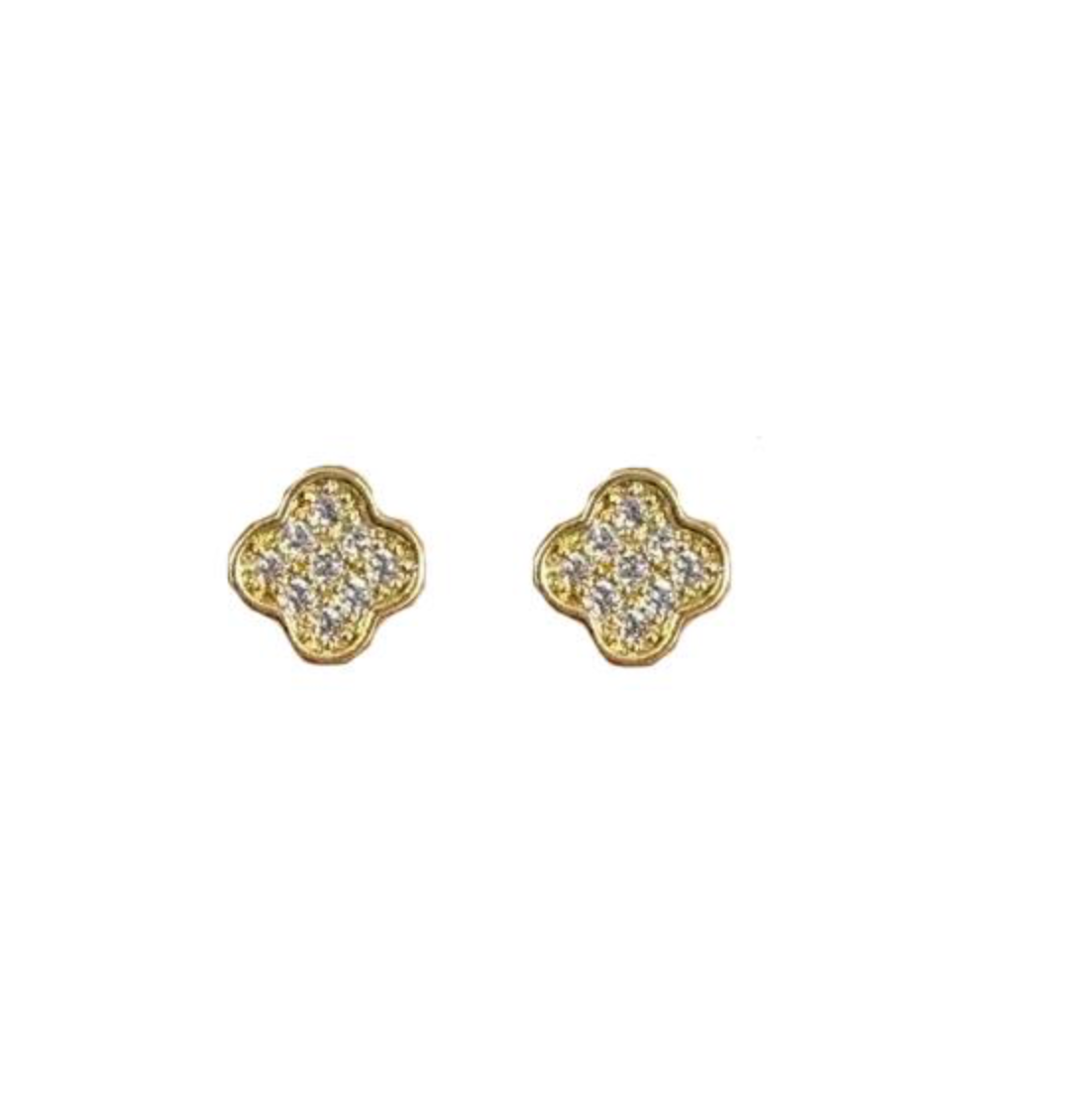 Mini Crystal Clover Earring