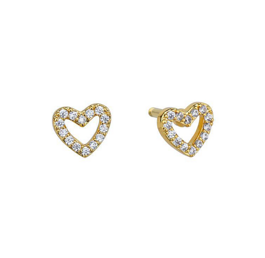 Crystal Heart Studs