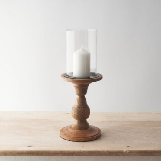 Glass pillar candle