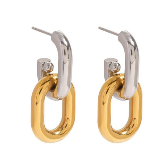 Two Tone Oval Hoops