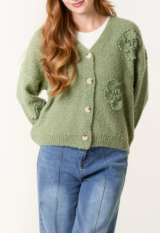 Flower Soft Knit Cardigan