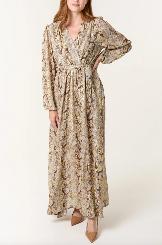 Gold Snake Print Dress