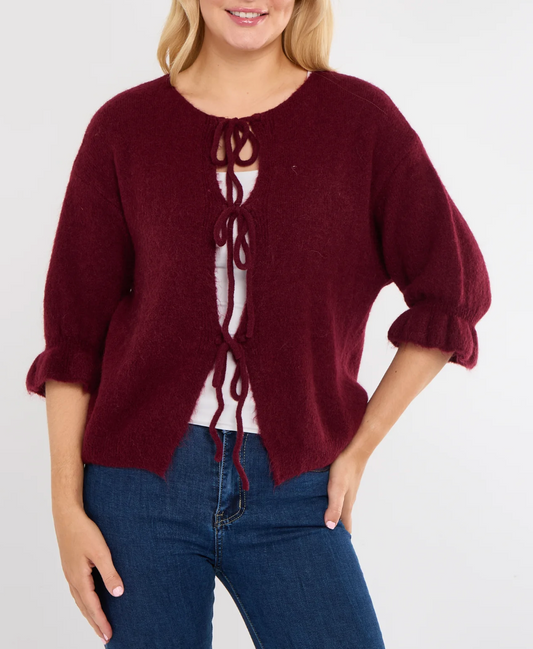 Alpaca Front Tie Cardigan