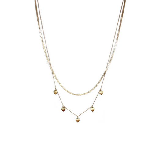 Dainty 5 Heart Necklace