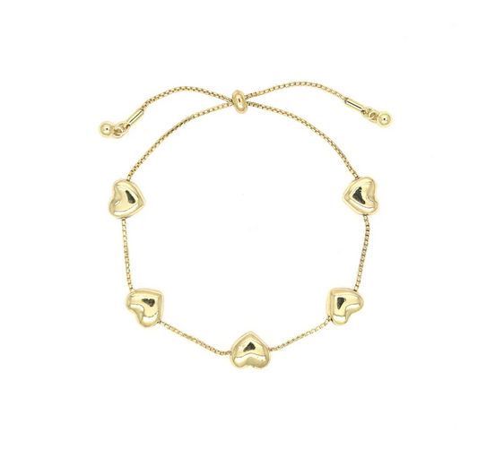 Five Heart Slider Bracelet