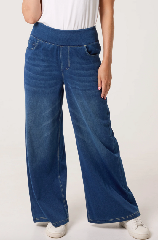 Waistband Wide Leg Jeans