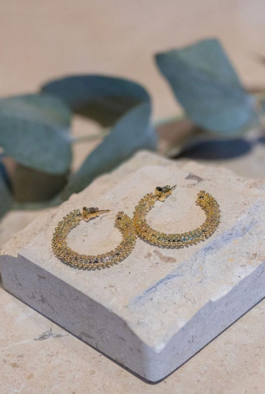 Textured Hoop Earring