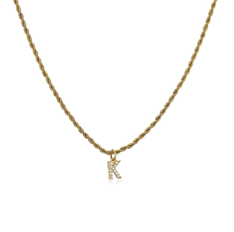 Twist Chain Initial Necklace