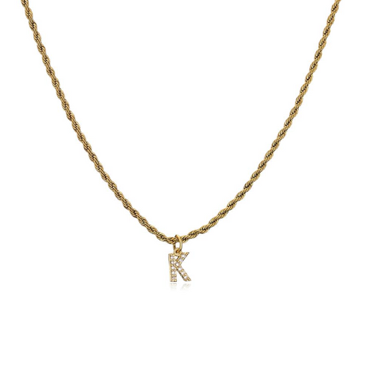 Twist Chain Initial Necklace